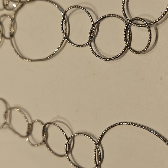 39" Long 925 FREDERIC DUCLOS Elegant Circle Silver Necklace - Picture 3 of 7